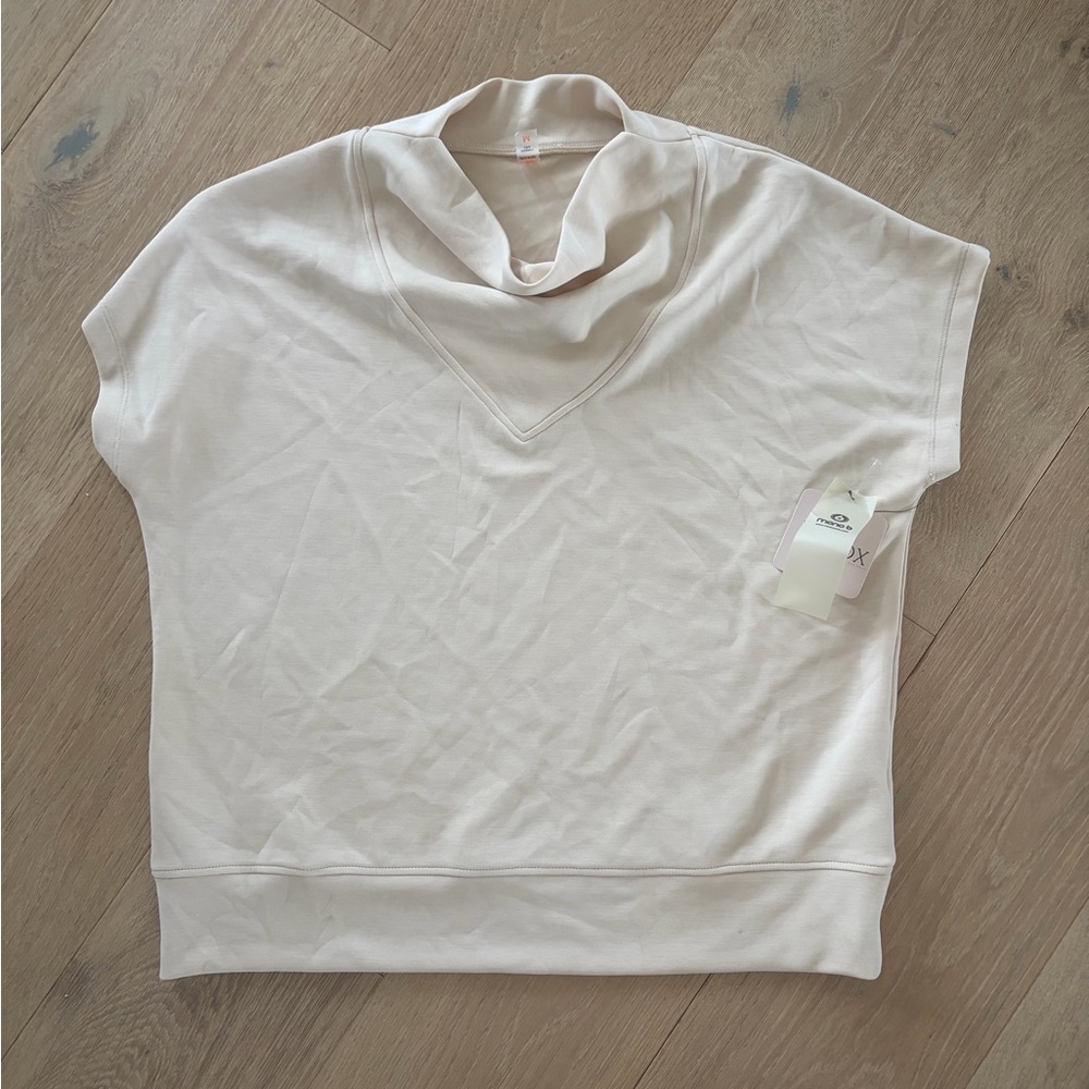 NWT cowl neck short sleeve top like Varley cream medium Mona B